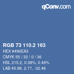 カラーコード: RGB 73 110.2 163 | qconv.com