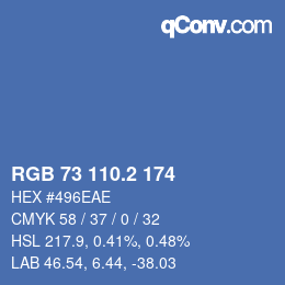 Color code: RGB 73 110.2 174 | qconv.com