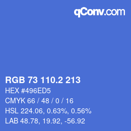 Color code: RGB 73 110.2 213 | qconv.com