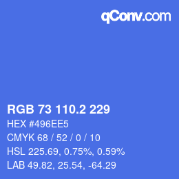 Color code: RGB 73 110.2 229 | qconv.com