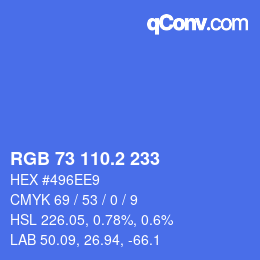 Color code: RGB 73 110.2 233 | qconv.com
