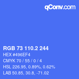 Color code: RGB 73 110.2 244 | qconv.com
