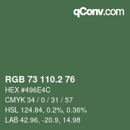 カラーコード: RGB 73 110.2 76 | qconv.com