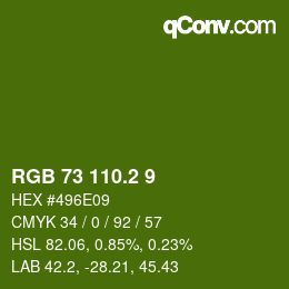 カラーコード: RGB 73 110.2 9 | qconv.com