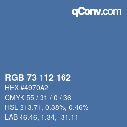 Color code: RGB 73 112 162 | qconv.com