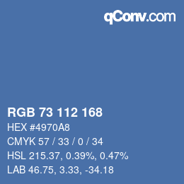 颜色代码: RGB 73 112 168 | qconv.com