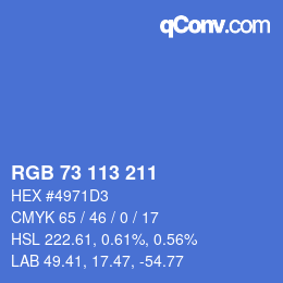 カラーコード: RGB 73 113 211 | qconv.com