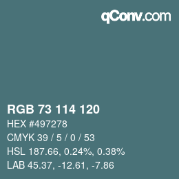 Código de color: RGB 73 114 120 | qconv.com