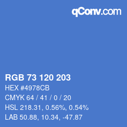 Color code: RGB 73 120 203 | qconv.com