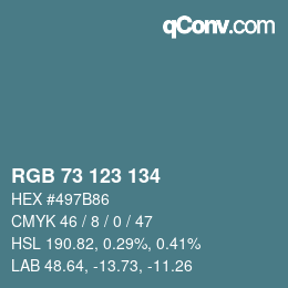 カラーコード: RGB 73 123 134 | qconv.com