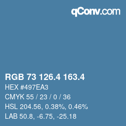 カラーコード: RGB 73 126.4 163.4 | qconv.com