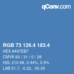 カラーコード: RGB 73 126.4 183.4 | qconv.com