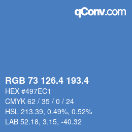 カラーコード: RGB 73 126.4 193.4 | qconv.com