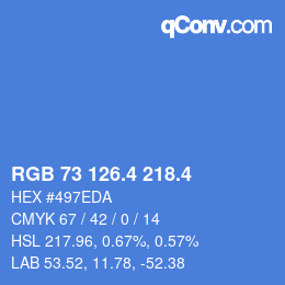 カラーコード: RGB 73 126.4 218.4 | qconv.com