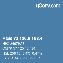 カラーコード: RGB 73 126.8 168.4 | qconv.com