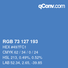 颜色代码: RGB 73 127 193 | qconv.com