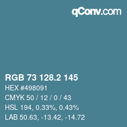 カラーコード: RGB 73 128.2 145 | qconv.com