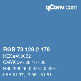 カラーコード: RGB 73 128.2 178 | qconv.com