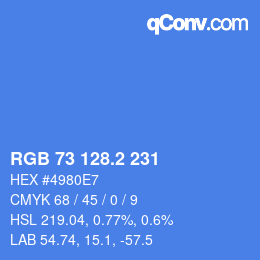 カラーコード: RGB 73 128.2 231 | qconv.com
