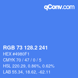 カラーコード: RGB 73 128.2 241 | qconv.com