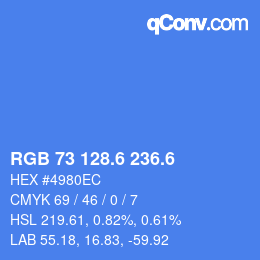 カラーコード: RGB 73 128.6 236.6 | qconv.com