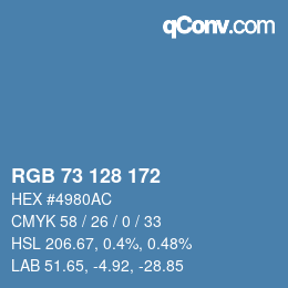 Color code: RGB 73 128 172 | qconv.com