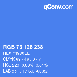 Color code: RGB 73 128 238 | qconv.com