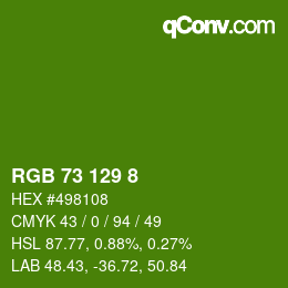 Color code: RGB 73 129 8 | qconv.com