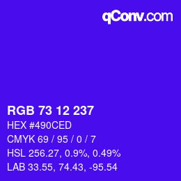 Color code: RGB 73 12 237 | qconv.com