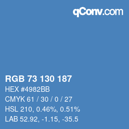 Color code: RGB 73 130 187 | qconv.com