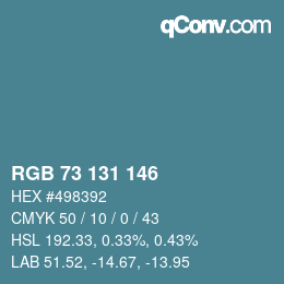 Farbcode: RGB 73 131 146 | qconv.com