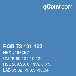 Color code: RGB 73 131 183 | qconv.com