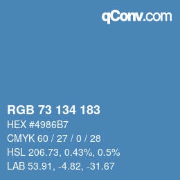Color code: RGB 73 134 183 | qconv.com