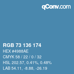 Código de color: RGB 73 136 174 | qconv.com