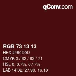 Color code: RGB 73 13 13 | qconv.com