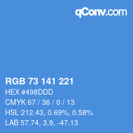 カラーコード: RGB 73 141 221 | qconv.com
