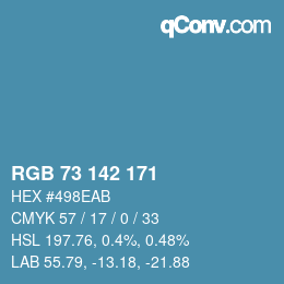 カラーコード: RGB 73 142 171 | qconv.com