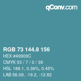Color code: RGB 73 144.8 156 | qconv.com