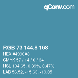 Color code: RGB 73 144.8 168 | qconv.com
