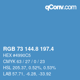 カラーコード: RGB 73 144.8 197.4 | qconv.com