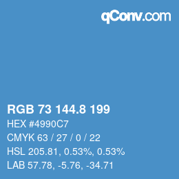 Color code: RGB 73 144.8 199 | qconv.com