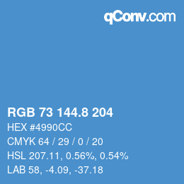 Color code: RGB 73 144.8 204 | qconv.com