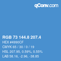 カラーコード: RGB 73 144.8 207.4 | qconv.com