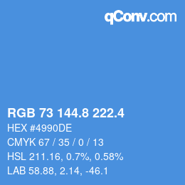 カラーコード: RGB 73 144.8 222.4 | qconv.com