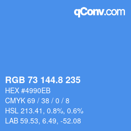カラーコード: RGB 73 144.8 235 | qconv.com