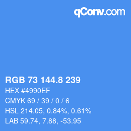 Color code: RGB 73 144.8 239 | qconv.com