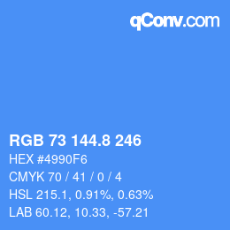 Color code: RGB 73 144.8 246 | qconv.com