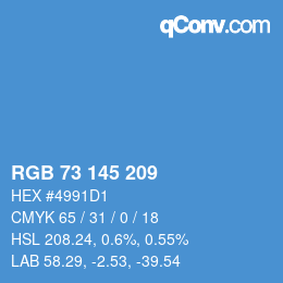 Color code: RGB 73 145 209 | qconv.com
