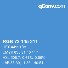 Color code: RGB 73 145 211 | qconv.com