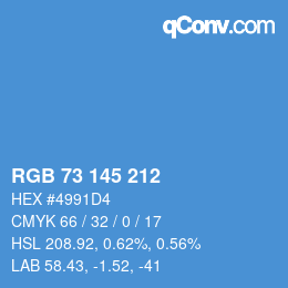 Color code: RGB 73 145 212 | qconv.com